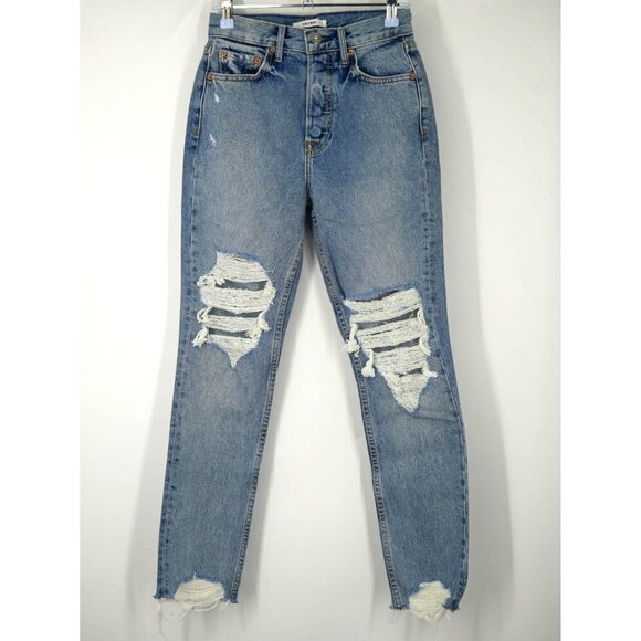 NWT Girlfriend Super High Rise Karolina GRLFRND in Keep It Movin Blue 23 - Picture 3 of 7